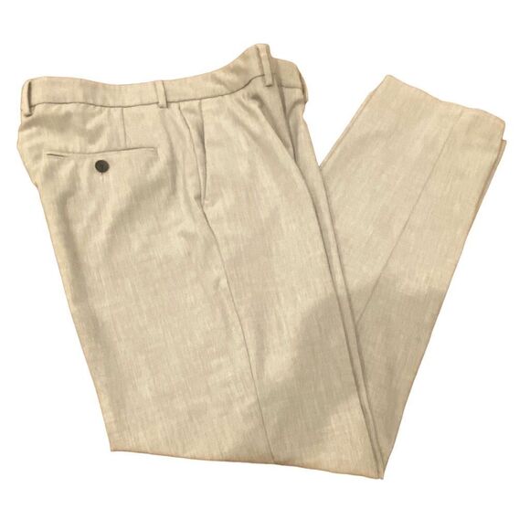 JM Haggar Slim Fit Light Gray Tweed Dress Pants Size 33 x 30 - Picture 1 of 10